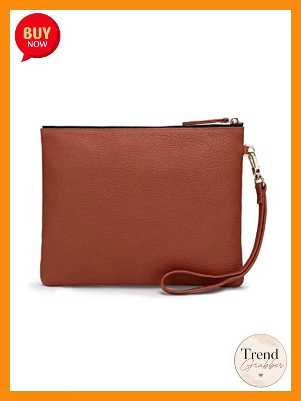 Genuine Goatskin Leather Wristlet Clutch Purse Large Phone Wallet Detachable